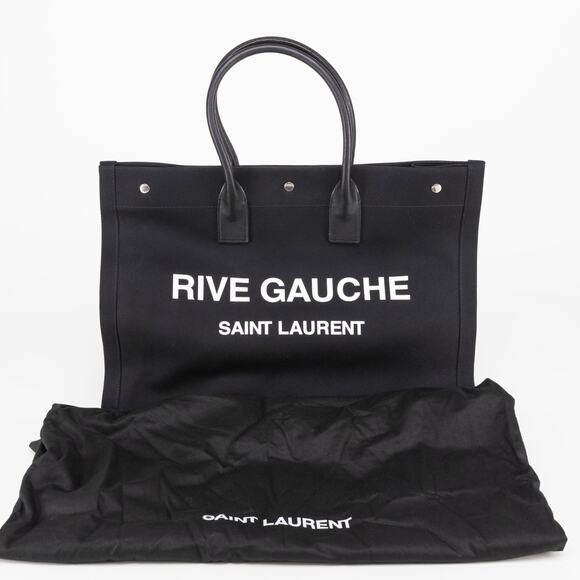 Saint Laurent Rive Gauche Canvas Tote Black&White - Picture 10 of 10